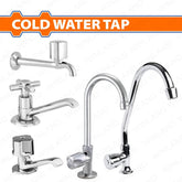 Wadfow by Winland Brass Body Stainless Steel Handle Cold Water Tap Faucet Sink Type & Wall Type